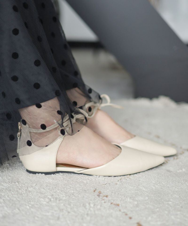 TOD'S - トッズ レースアップ リボン フラットシューズ パンプス