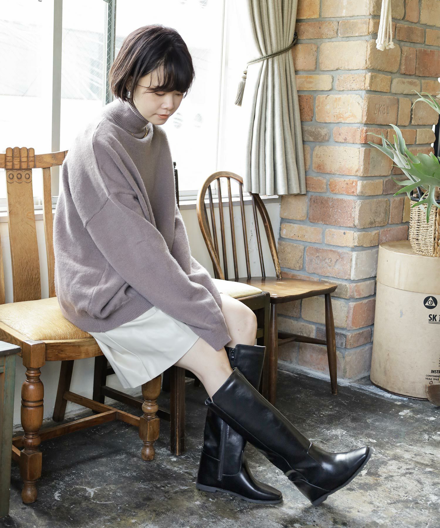 3cmインヒール入り！ストレートロングブーツ△返品不可 | SESTO(セスト