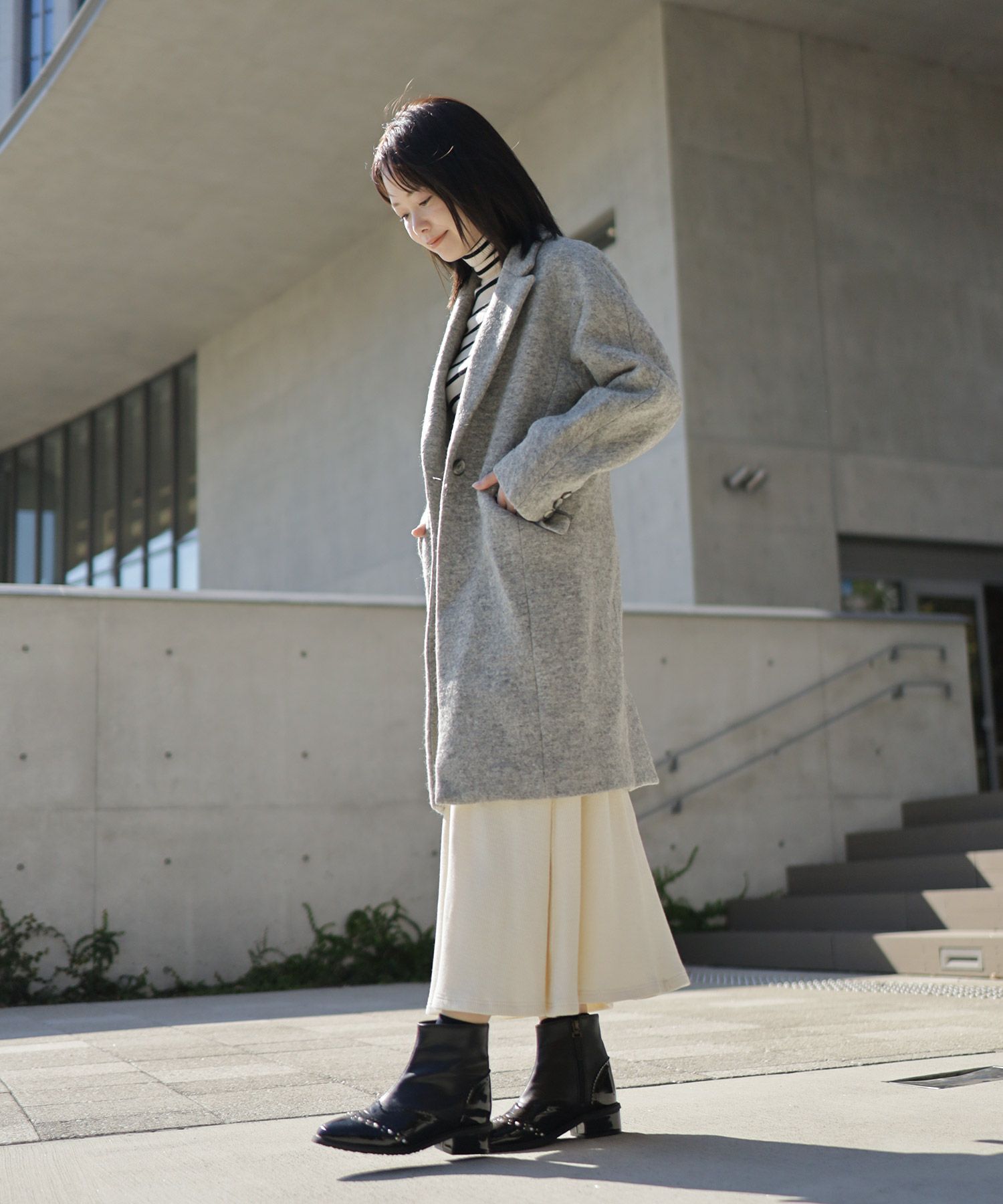 パール×ウイングチップショートブーツ▲返品不可