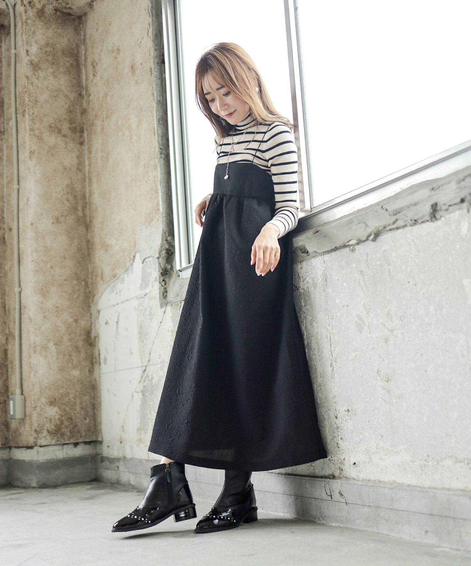 パール×ウイングチップショートブーツ▲返品不可