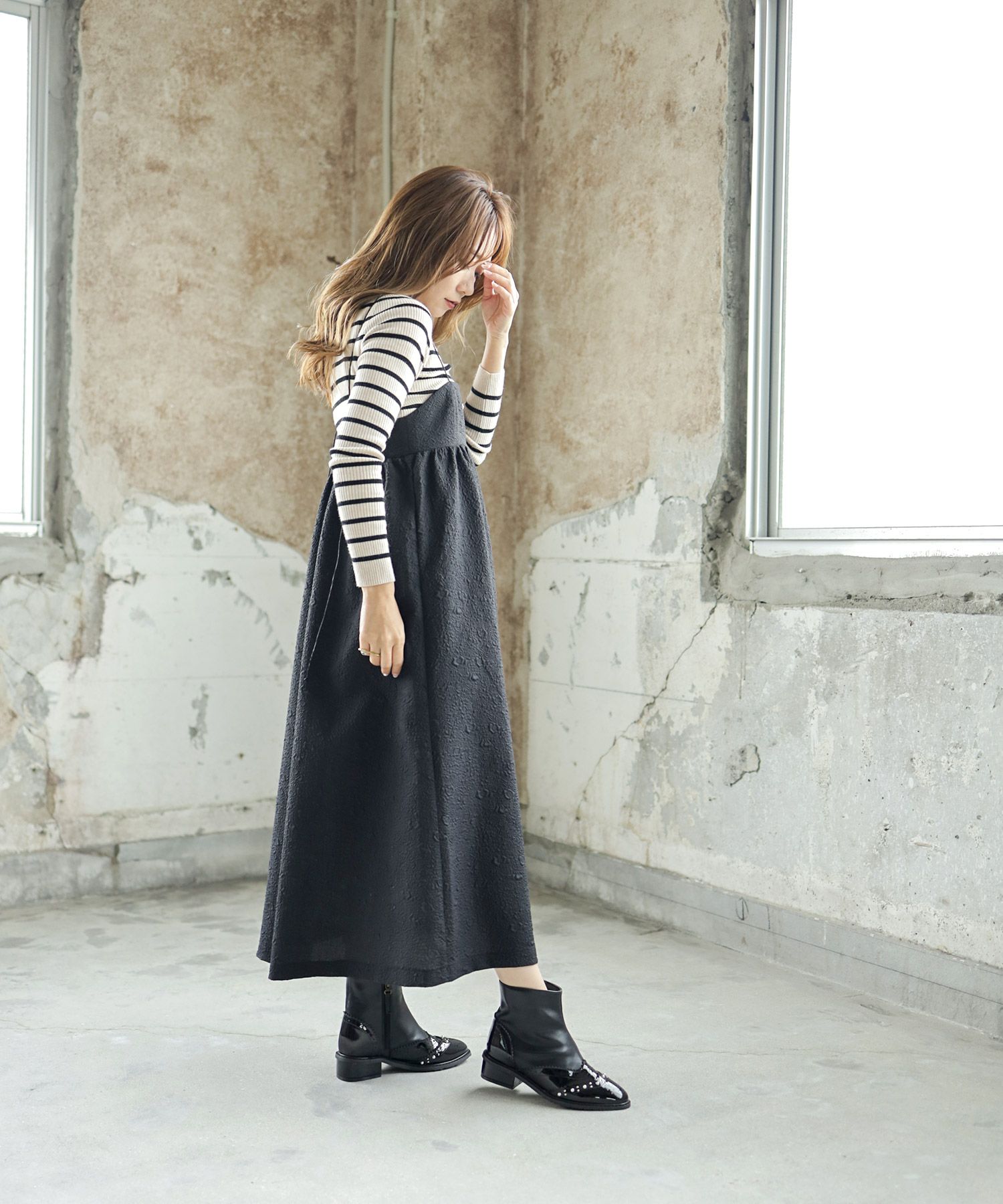 パール×ウイングチップショートブーツ▲返品不可