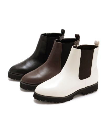 【4E幅広・大きいサイズ】厚底サイドゴアショートブーツ