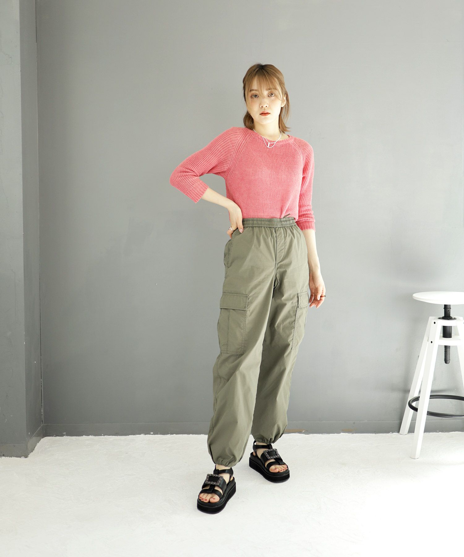 ビジューモチーフ付き厚底フットベッドサンダル▲返品不可