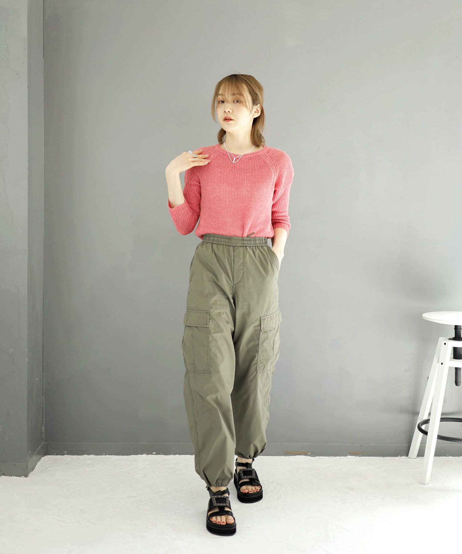 ビジューモチーフ付き厚底フットベッドサンダル▲返品不可