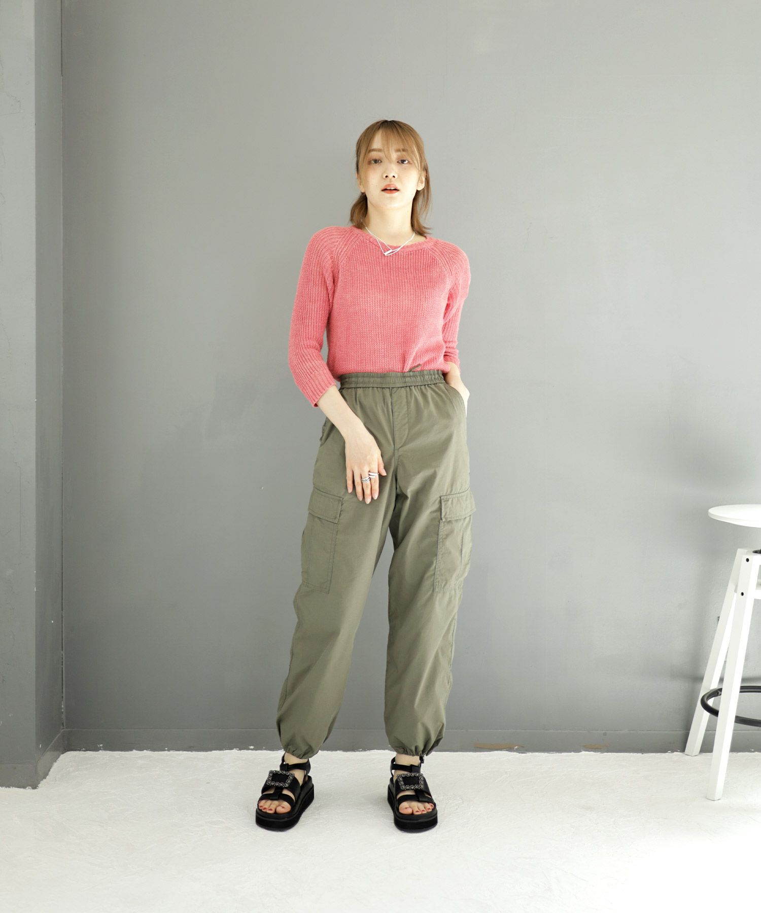 ビジューモチーフ付き厚底フットベッドサンダル▲返品不可