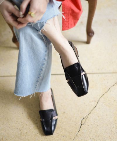 かかと滑り止めジェル付き＆スリッパにもなる2Way！幅がゴムで伸縮するフィットパンプス Newカラー