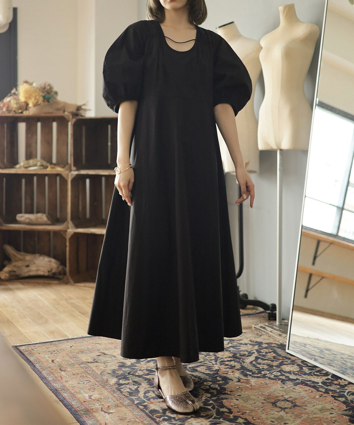 ローヒールタビストラップパンプス