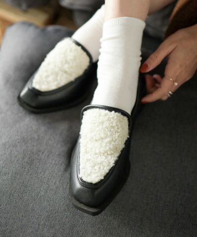 もこもこボアローファー▲返品不可