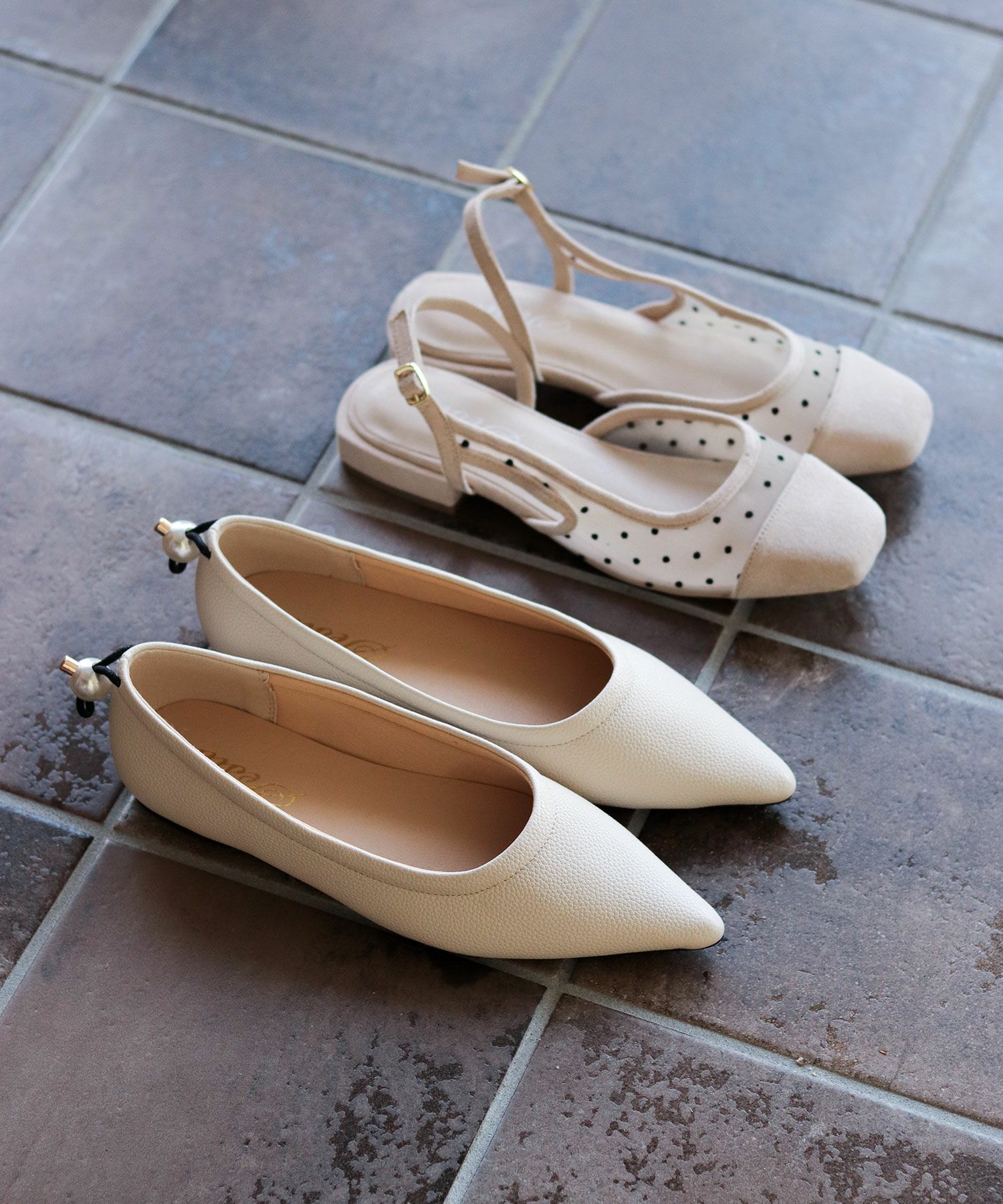 シースルースリングバックローヒールパンプス▲返品交換不可