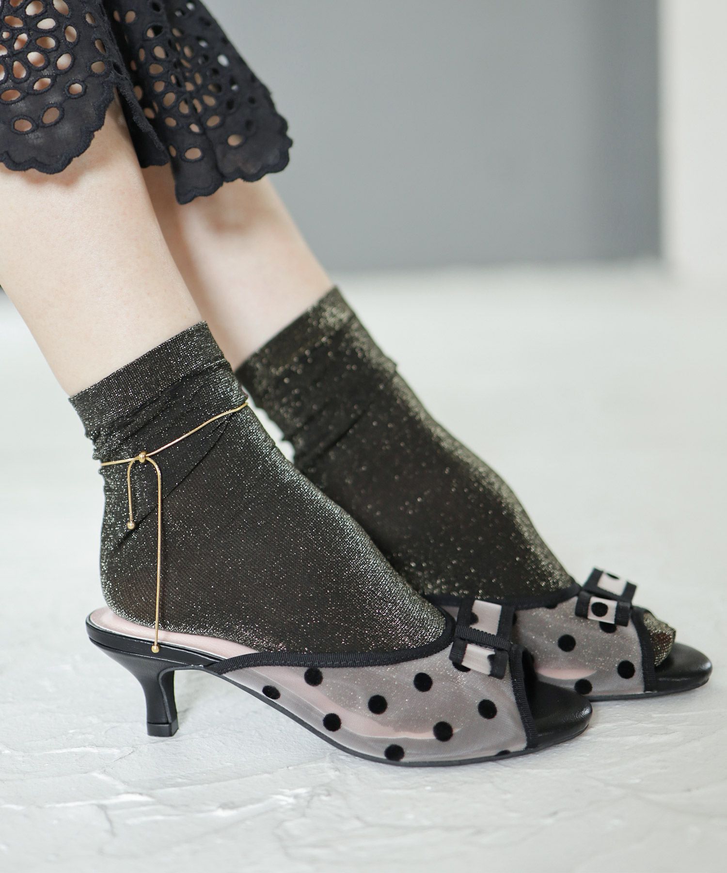 ドットチュールリボンミュールサンダル | SESTO(セスト)|レディース