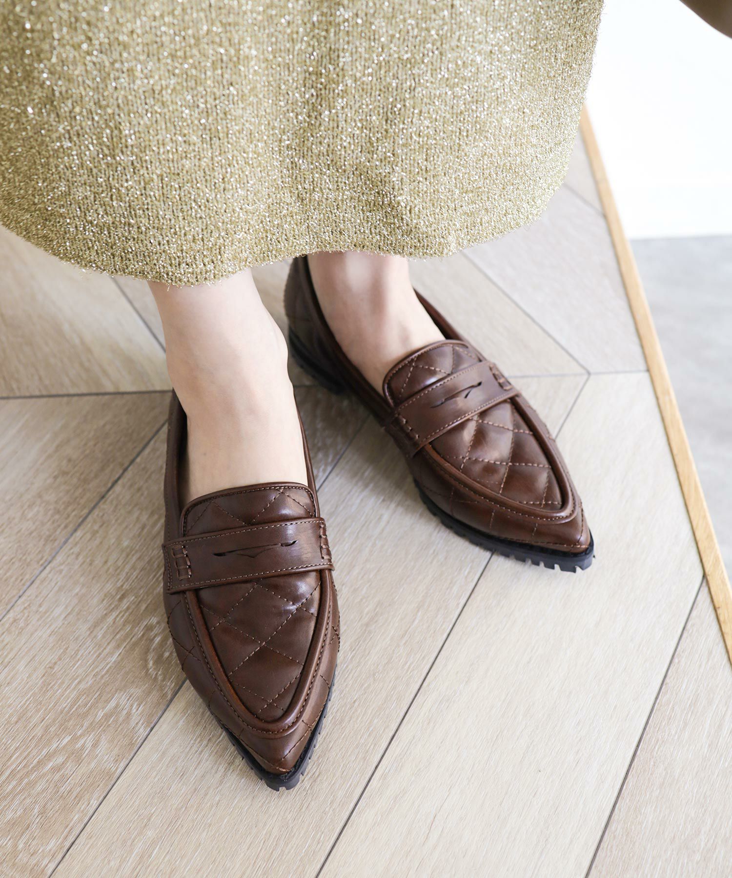 かかとが踏めるビジューモチーフローファー△返品不可 | SESTO(セスト