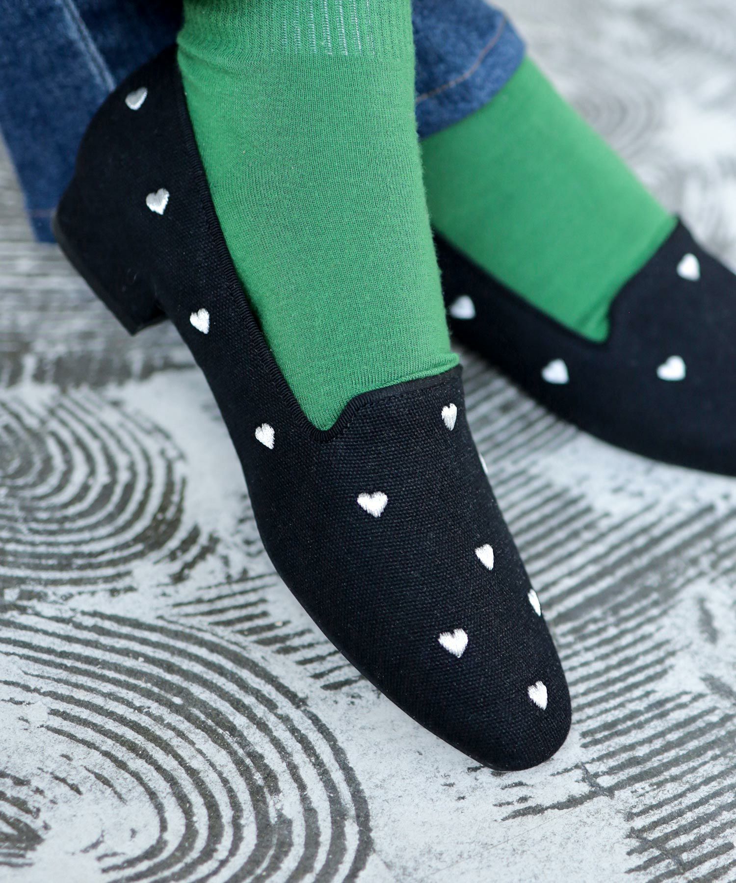 ハート刺繍ローファーパンプス NEWカラー・NEWサイズ